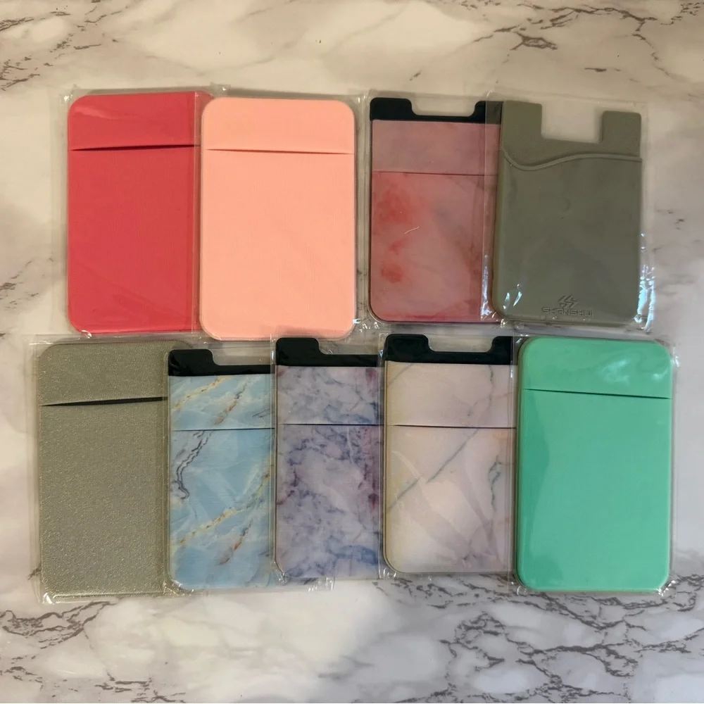 9 Assorted Color Phone Card Holders